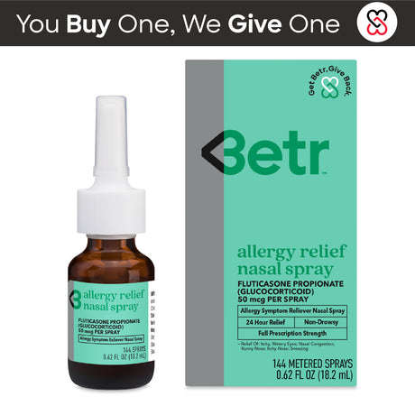 BETR Remedies 24 Hour Allergy Relief Nasal Spray Fluticasone Propionate 50 Mcg, 144 Metered Sprays