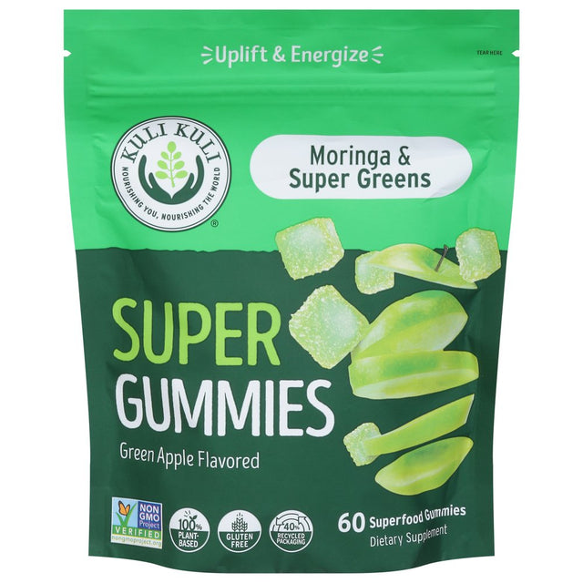 Kuli Kuli Super Energy Gummies - Energy Supplements with Moringa, Caffeine-Free Natural Energy Booster - 60 Non-Gmo, Gluten-Free Moringa Gummies