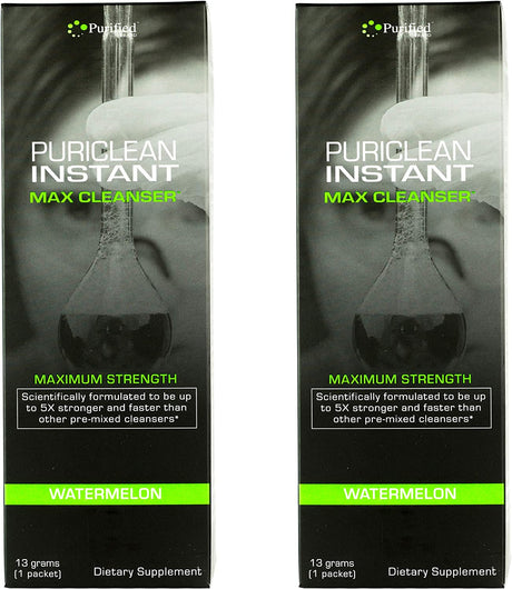 Puriclean Same-Day Max Detox Drink, Maximum Strength Cleansing Quick Flush Potent Deep System Cleanser Watermelon Flavor (64 Oz Total) (2 Pack)