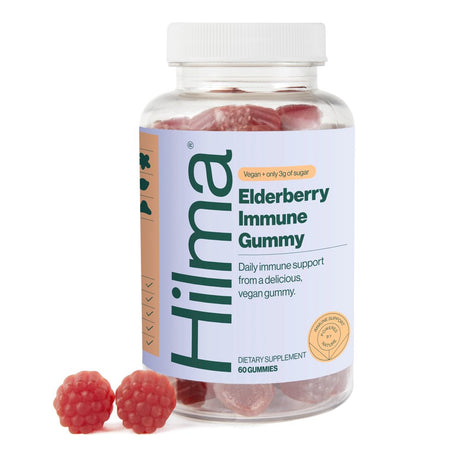 Hilma Elderberry Gummies with Zinc & Vitamin C - Natural, Vegan + Clinically Proven Ingredients - Doctor Formulated + Tested - 60 Gummies