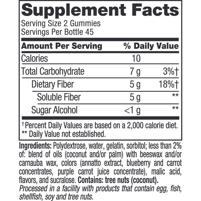 Vitafusion Fiber Well Sugar Free Fiber Supplement Gummies, Fruit Flavored, 90 Count