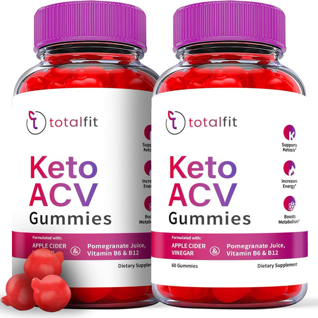 (2 Pack) Total Fit Keto ACV Gummies - Apple Cider Vinegar Supplement for Weight Loss - Energy & Focus Boosting Dietary Supplements for Weight Management & Metabolism - Fat Burn - 120 Gummies