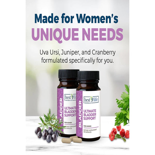 Best Life Women’S Formula Ultimate Bladder Support Supplement for Incontinence 30 Capsules Restore Your Freedom and Confidence - 2 Bottles