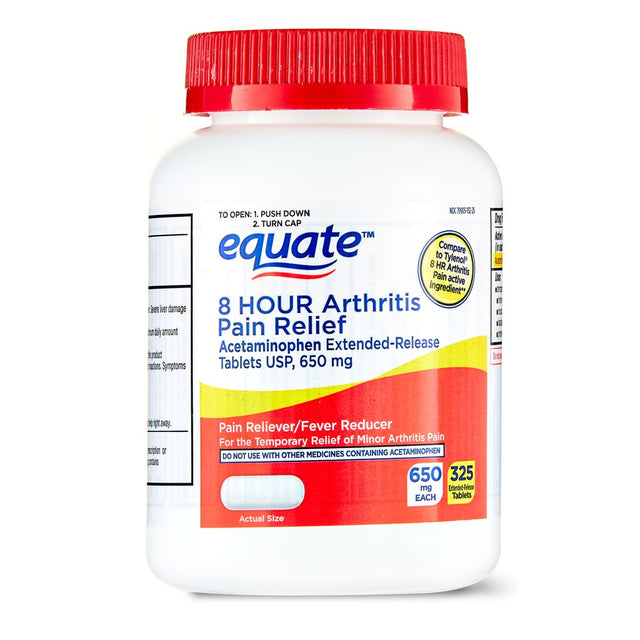 Equate 8 Hour Arthritis Pain Relief Acetaminophen Extended Release Tablets 650Mg, 325 Count