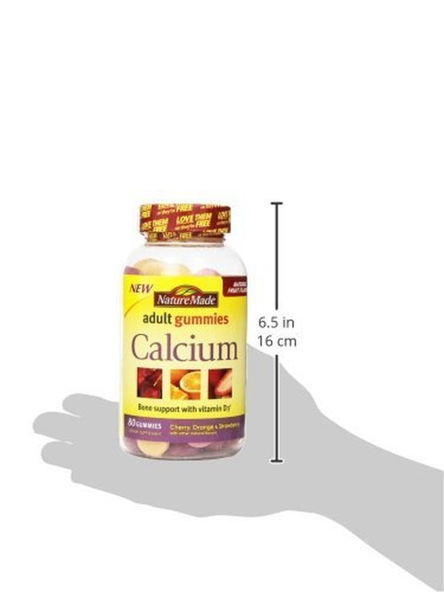 Nature Made Calcium W. D3 Adult Gummies (500 Mg of Calcium & 700 IU of Vitamin D per Serving) 80 Ct