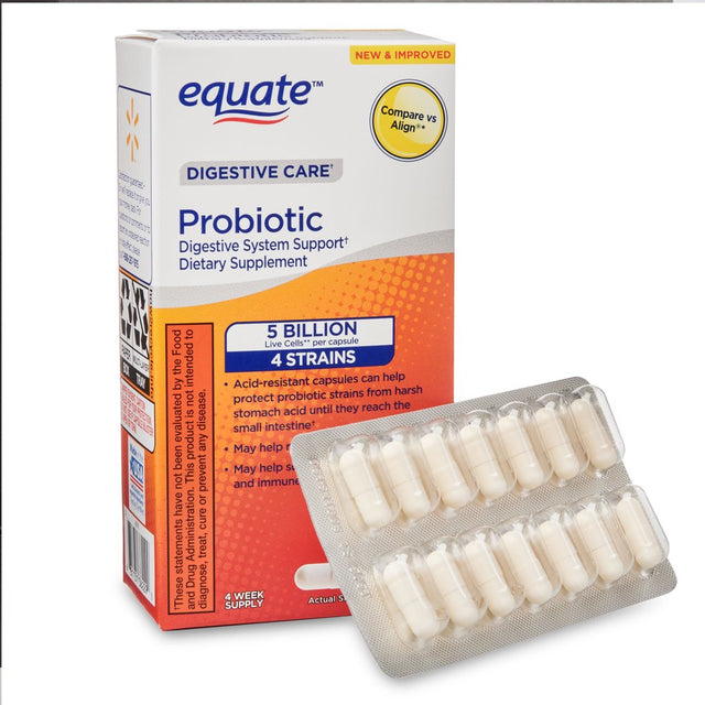 Equate Digestive Care Probiotic Capsules, 28 Count