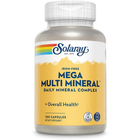 Solaray Mega Multi Mineral Ironfree Vitamin Capsules, 100 Ct