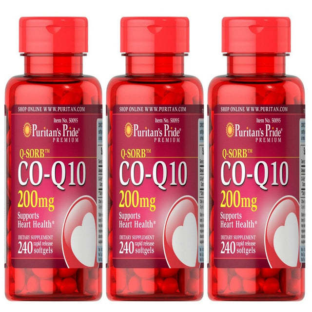 Puritan'S Pride Q-SORB Co Q-10 200 Mg - 240 Rapid Release Softgels Heart Health (3-PACK)