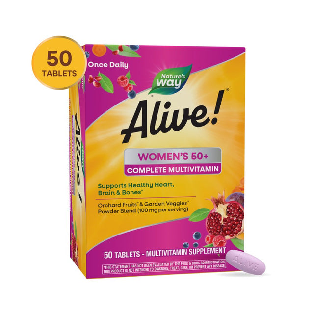 Nature'S Way Alive! Women'S 50+ Complete Daily Multivitamin Tablets, B-Vitamins, 50 Count