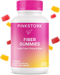 Pink Stork Prenatal Fiber Gummies for Women - 3G Prebiotic Inulin from Chicory Root - Natural Pregnancy & Postpartum Stool Softeners for Constipation & Digestive Health - 60 Vegan Fiber Chews