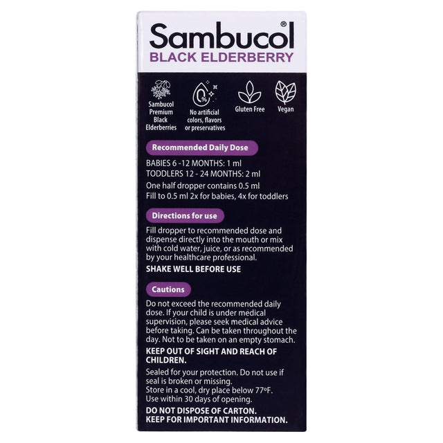 Sambucol Black Elderberry Immune Support Infant Drops with Vitamin C - .68 Oz