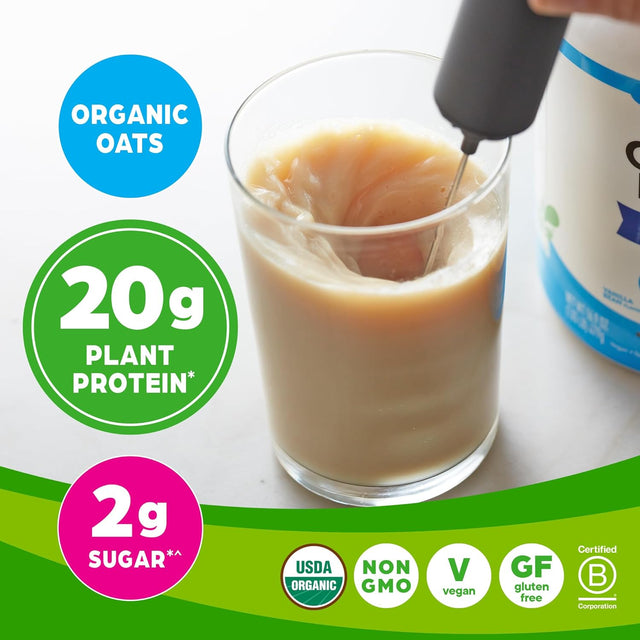 Orgain Organic Vegan Protein Powder + Oat Milk, Vanilla Bean - 20G Plant Based Protein, Gluten Free, Soy Free, Low Sugar, Non GMO, Kosher - 1.05Lb