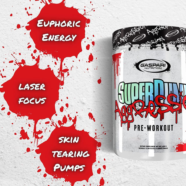 Gaspari Nutrition Superpump Aggression Pre-Workout: Energy, Focus, Endurance and Recovery, with Creatine and Caffeine (25 Servings, Fruit Punch Fury)