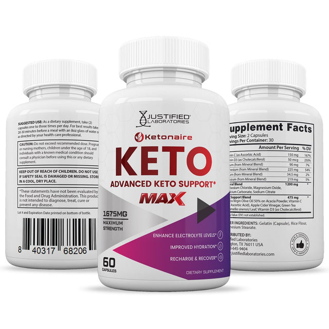 (10 Pack) Ketonaire Keto ACV MAX Pills 1675Mg Alternative to Gummies Dietary Supplement 600 Capsules