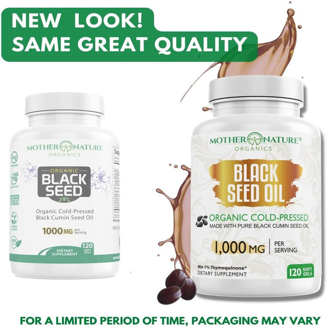 Black Seed Oil Capsules - 120 Count (Organic, Non-Gmo Liquid) Premium Cold Pressed Black Cumin Seed Oil - 500Mg Each, 1000Mg per Serving W/Omega 3,6, 9