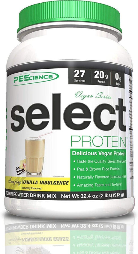 Pescience Select Vegan Protein Powder, Vanilla Indulgence, 27 Serving (2 Pack), Premium Pea and Brown Rice Protein Blend