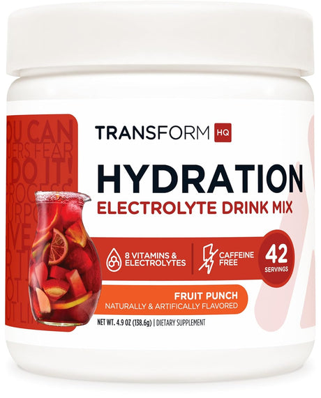 Transformhq Hydration 42 Servings (Fruit Punch) - Electrolytes, Mental Clarity, Vitamins