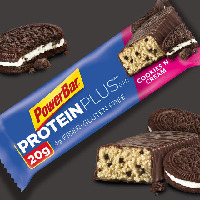 Powerbar Protein plus Bar, Cookies & Cream, 2.15 Oz Bar (25 Bars) (Cookies & Cream, 25 Bars)