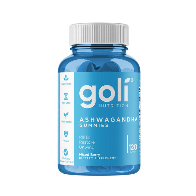 Goli Nutrition Ashwagandha Gummies, 120 Count, Mixed Berry