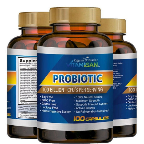 Probiotic 100 Billion CFU Potency Digestive Immune Health 100 Capsules