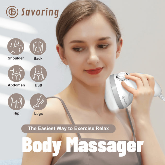 DS SAVORING Body Sculpting Massager, Cellulite Massager Lymphatic Massager with 6 Skin Friendly Washable Pads for Belly Legs Butt Arms