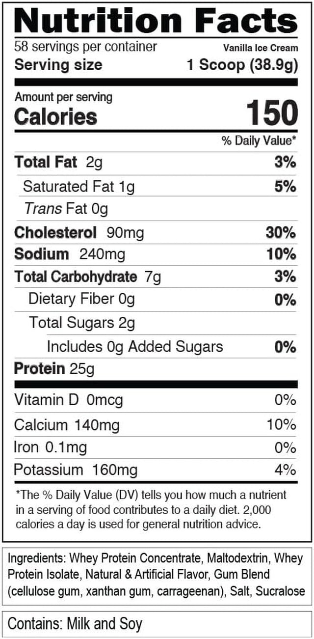 Evlution Nutrition 100% Whey Protein, 25G of Whey Protein, 6G of Bcaas, 4G of Glutamine, Gluten Free (5 LB, Vanilla Ice Cream)