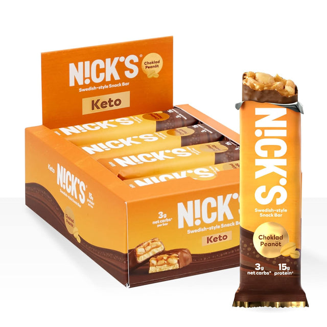 Nick'S Sampler Pack Swedish Style Protein Bars, Keto Friendly Snack Bars, No Added Sugar, 5G Collagen, Low Carb Protein Bar, Low Sugar Meal Replacement Bar, Keto Snacks, 36-Count