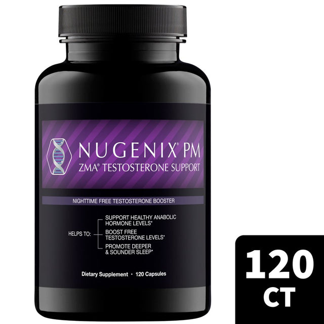 Nugenix PM ZMA - Nighttime Free Testosterone Booster and Sleep Support, 120 Count