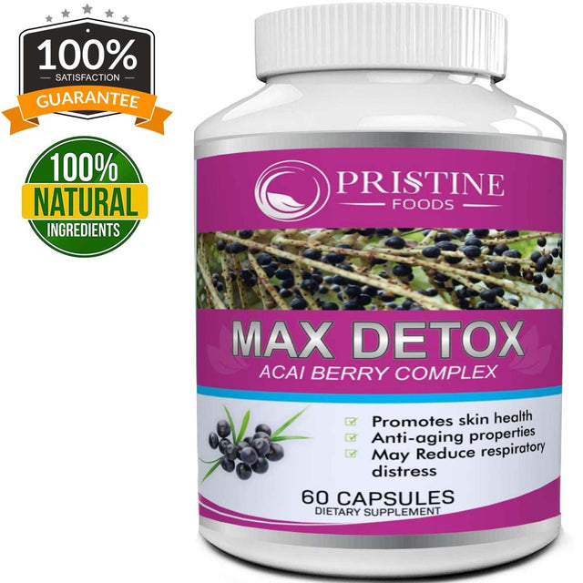 Pristine Foods Max Detox Colon Cleanse Weight Loss Pills 1532Mg - Advanced Colon Cleanser Diet Pills with Probiotics for Constipation Relief & Full Body Cleanse - 60 Capsules