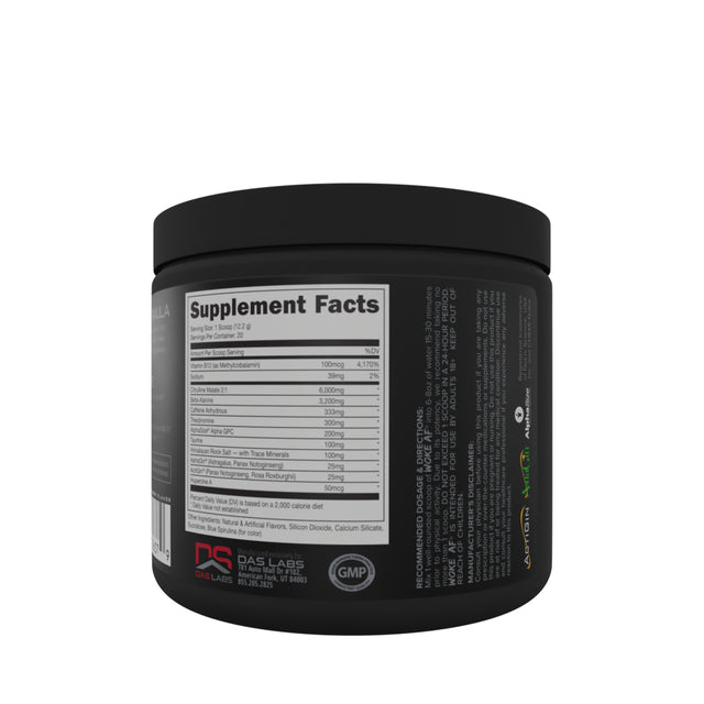 Bucked up Woke Af Pre-Workout Powder, Increase Energy, Rocket Pop, 333Mg Caffeine, 20 Servings