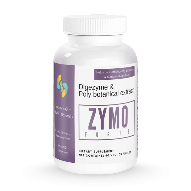 Sharrets Zymo Forte - Gut Health Supplements, Digestive Enzymes, Halal Certified, Non Gmo-Gluten Free, 500 Mg X 60 Vegetable Capsules