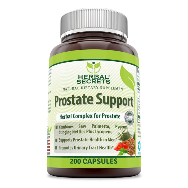 Herbal Secret Prostate Support 200 Capsules (Non-Gmo) Advance Herbal Formula with Saw Palmetto, Pygeum, Stinging Needles Extract and Lycopene, Supports Prostate and Urinary Track Health*