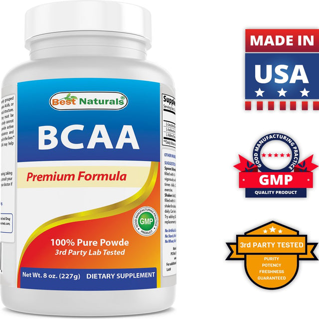 Best Naturals BCAA 8 Oz Powder | Branch Chain Amino Acids Pharmaceutical Grade