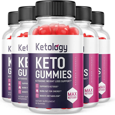 (5 Pack) Ketology Keto ACV Gummies - Supplement for Weight Loss - Energy & Focus Boosting Dietary Supplements for Weight Management & Metabolism - Fat Burn - 300 Gummies