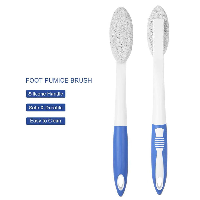 Long Handle Remove Dead Skin Cutin Foot Rasp File Foot Brush with Scrubbing Pumice Stone Foot Massage Cleaner for Wet Dry Feet Beauty Foot Care Tool