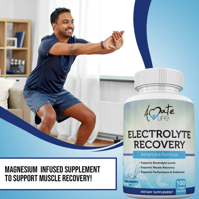 Electrolyte Capsules Infused with Vitamin D3, Magnesium, Potassium and Calcium Supplement Supports Muscle Recovery, Performance & Endurance - 100 Vegetable Capsules | Made in USA