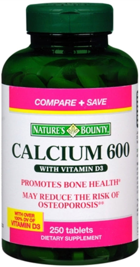 Nature'S Bounty Calcium 600 with Vitamin D3 Tablets 250 Tablets