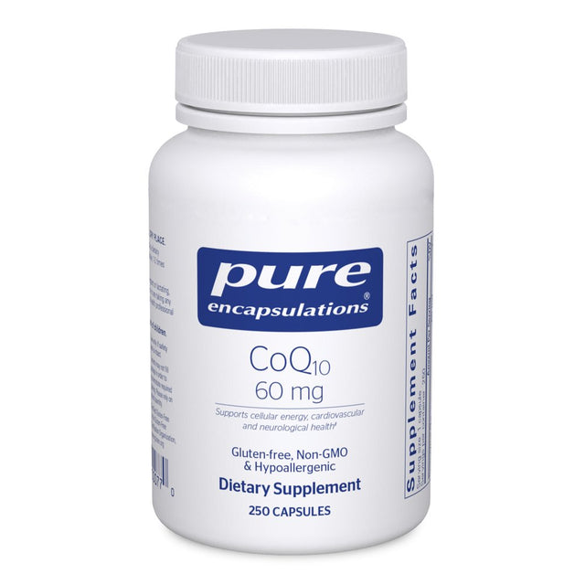 Pure Encapsulations Coq10 60 Mg | Coenzyme Q10 Supplement for Energy, Antioxidants, Brain and Cellular Health, Cognition, and Cardiovascular Support* | 250 Capsules