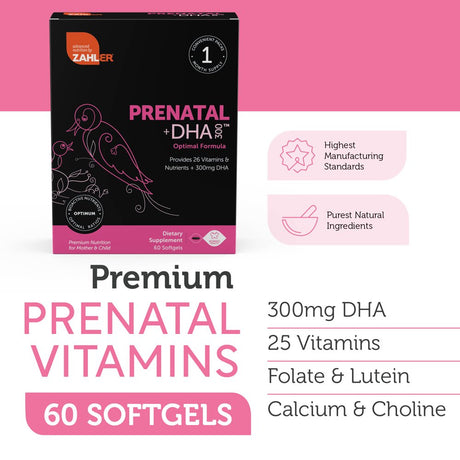 Zahler Prenatal DHA, Prenatal Vitamins for Mother and Child, Certified Kosher, 180 Count