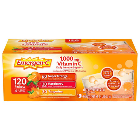 Emergen-C Vitamin C 1000 Mg Variety Pack Drink Mix, 120 Packets