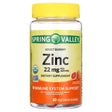 Spring Valley Immune System Support Zinc Supplement Gummies, Grapefruit, 22 Mg, 60 Count