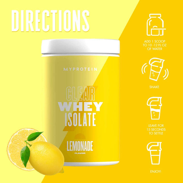 Myprotein® - Clear Whey Isolate - Whey Protein Powder - Naturally Flavored Drink Mix - Daily Protein Intake for Superior Performance - Lemonade (20 Servings)