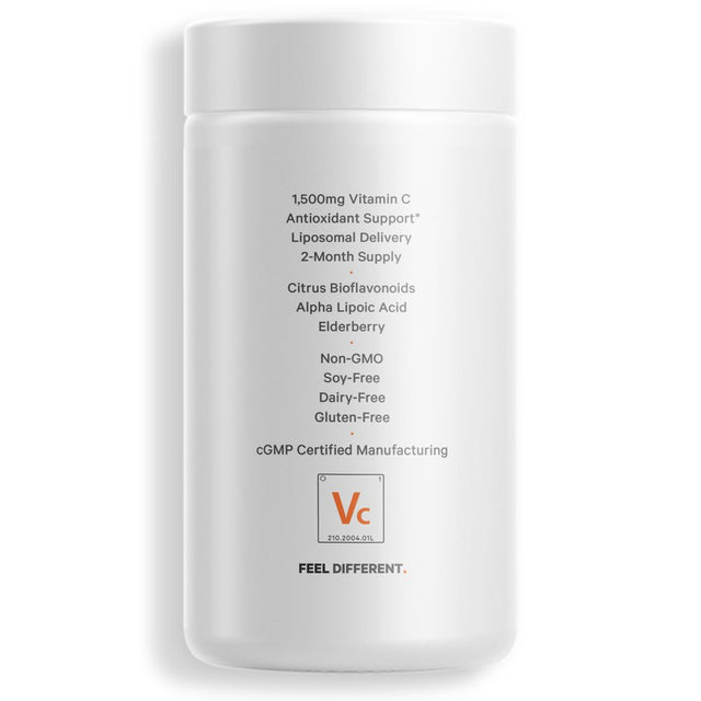 Codeage Liposomal Vitamin C 1500Mg, Zinc, Elderberry, Citrus Bioflavonoids, Quercetin & Rose Hips, 180 Ct