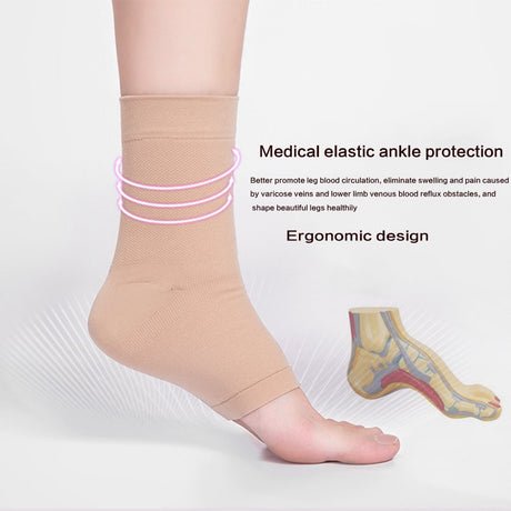 Whigetiy Ankle Compression Sleeve Open Toe Compression Socks for Swelling Plantar Fasciitis Sprain Neuropathy Foot Brace Support