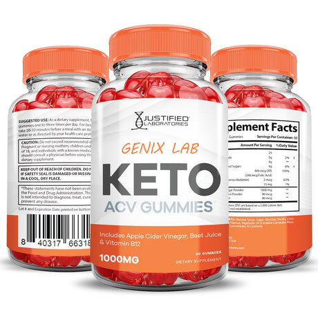 (2 Pack) Genix Lab Keto ACV Gummies 1000MG Dietary Supplement 120 Gummys