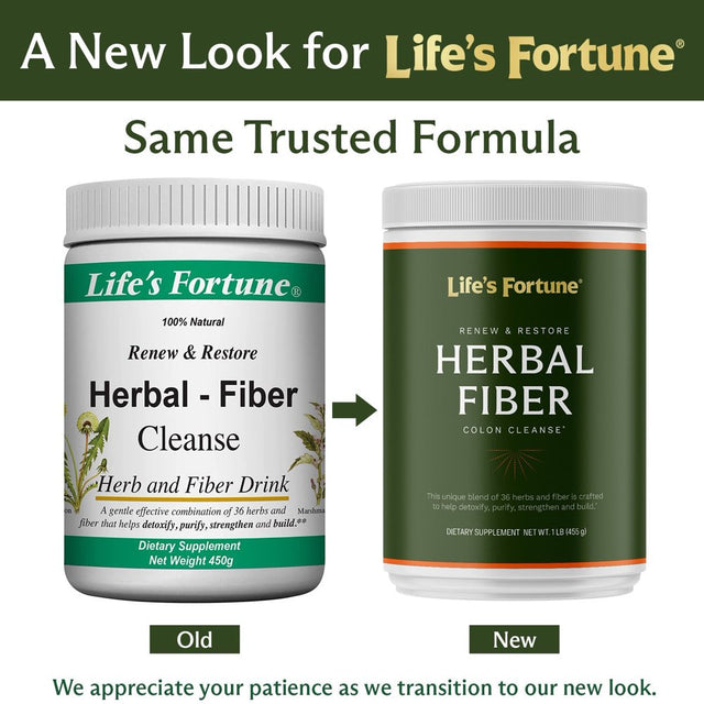 Life'S Fortune 100% Natural Herbal Fiber Colon Cleanse Non-Gmo, Soy & Gluten-Free (50 Servings)