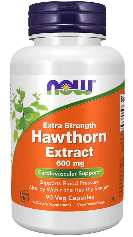 NOW Supplements, Hawthorn Extract 600 Mg, Extra Strength, Cardiovascular Support*, 90 Veg Capsules