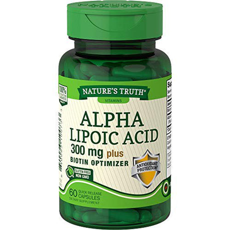 Nature'S Truth Alpha Lipoic Acid plus Biotin Capsules, 60 Count, 3 Pack