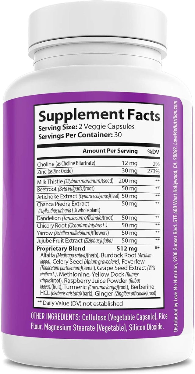 Liver Supplements with Milk Thistle, Artichoke, Dandelion Root for Men and Women | Boost Immune System Relief | Support Healthy Liver Function and Detoxification | Non-Gmo 60 Cap