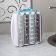 Pillrite - Monthly Pill Organizer, Twice Daily AM and PM, 4 Week Pillbox. Easy and Simple to Use Dispenser for Medications and Vitamins. Storage Compartment for Medical Information. Free Travel Bag.